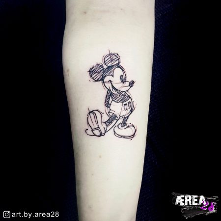 Mickey-Mouse-sketch-arm-tattoo