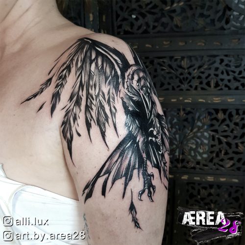 Krähe: Crow Tattoo by Älli Lux 1