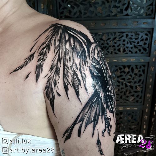 Krähe: Crow Tattoo by Älli Lux 2