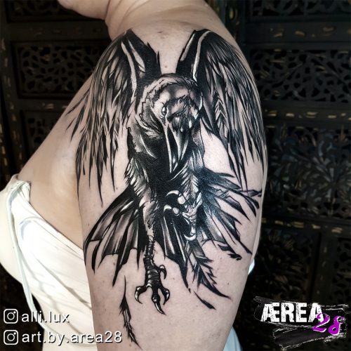Krähe: Crow Tattoo by Älli Lux 3