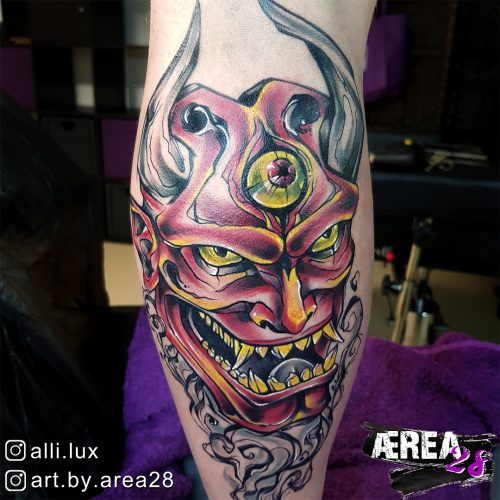 Oni Maske Tattoo by Älli Lux 1