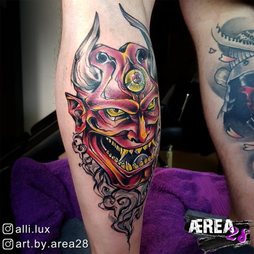 Oni Maske Tattoo by Älli Lux 2
