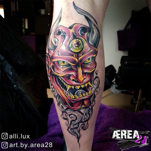 Oni Maske Tattoo by Älli Lux 3
